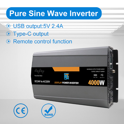 ราคาดี อินเวอร์เตอร์พลังงานคลื่นไซน์บริสุทธิ์ 4000 วัตถุ DC 12V/24V/48V ถึง AC 110V240V ออนไลน์