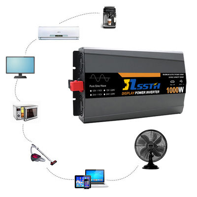 อินเวอร์เตอร์พลังงานความถี่สูง 1000W พร้อมจอ LCD DC 12V 24V AC 110V 220V 230V