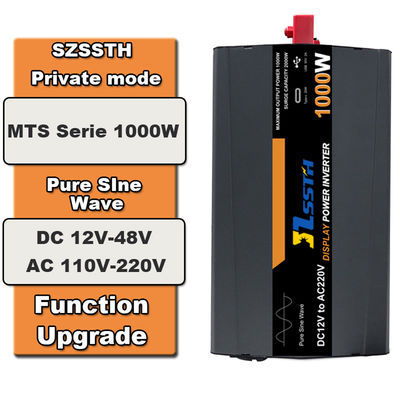 1000w 1kw อินเวอร์เตอร์คลื่นไซน์บริสุทธิ์ DC 12V 24V AC 110V 220V 230V ด้วย USB2.4A ประเภท C
