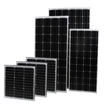 18V 24V 36V 48V แผนแสงอาทิตย์จากแก้วอลูมิเนียม 100w แผนแสงอาทิตย์แข็ง ความสามารถสูง