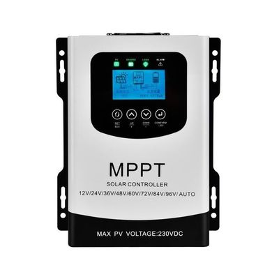 การทํางานอัตโนมัติ 50A/60A MPPT เครื่องควบคุมการชาร์จแสงอาทิตย์ 12V ถึง 96V พร้อมจอ LCD