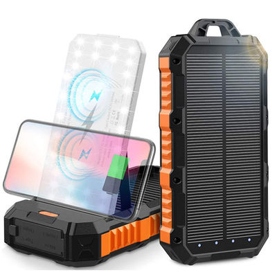 ABS PC Outdoor Wireless 30000mAh ธนาคารพลังงานแสงอาทิตย์ พร้อมแผ่นพลังงานแสงอาทิตย์