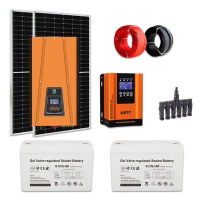 ระบบพลังงานแสงอาทิตย์ที่กําหนดเอง 1KW Off Grid ระบบพลังงานแสงอาทิตย์สําหรับบ้าน 50Hz/60Hz