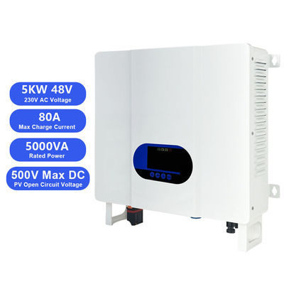 เครื่องควบคุมการชาร์จ MPPT ขนาดเบา 5KW 48V อินเวอร์เตอร์ไฮบริดคลื่นไซน์บริสุทธิ์สําหรับแบตเตอรี่ลิตยูม 8kg