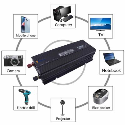 1200W อินเวอร์เตอร์คลื่นไซน์บริสุทธิ์ 12V / 24V / 48V สําหรับแสงอาทิตย์ / บ้าน / รถ