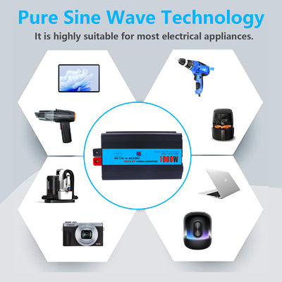 อินเวอร์เตอร์คลื่นไซน์บริสุทธิ์กำลังสูง 110V/220V แปลงจาก 12V/24V/48V เพื่อกระแสไฟขาออกที่ดีที่สุดและขนาดกะทัดรัด