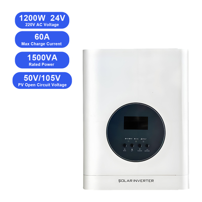 อินเวอร์เตอร์พลังแสงอาทิตย์ไฮบริด 1.2KW 1200W 24V 110/220V Off Grid อินเวอร์เตอร์พลังแสงอาทิตย์ All-in-One สําหรับ RV, Camping และระบบบ้านขนาดเล็ก