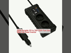 200W พกพา 12V ถึง 110V 220V อินเวอร์เตอร์พลังงานรถยนต์