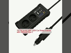 อินเวอร์เตอร์พลังงานรถยนต์ 12V DC ถึง AC 110V 220V พร้อม USB และประเภท C